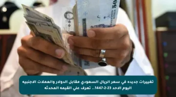 تغييرات جديدة في سعر الريال السعودي مقابل الدولار والعملات الأجنبية اليوم الأحد 23-2-1447.. تعرف على القيمة المحدثة